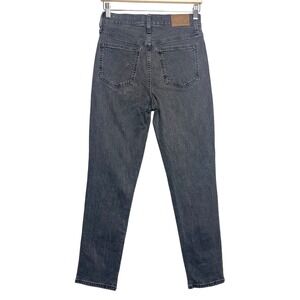 Madewell High Rise Slim Straight Jeans Faded Black Grey Denim Size 26